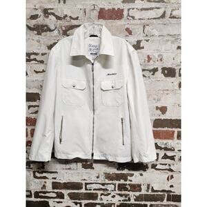 Vintage Moschino Cheap And Chic Mens White Jacket With Zip Detail, Size Large